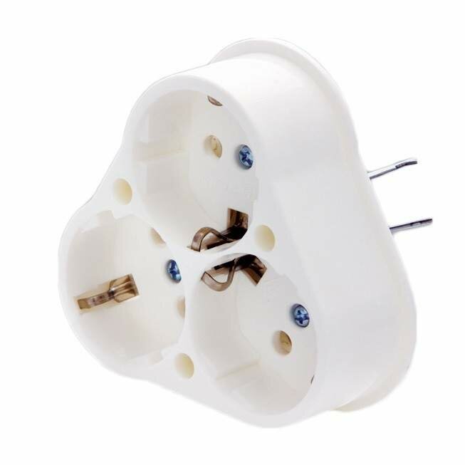 фото NE-AD розетка СУ 3 мест. белая 16А 250В (АБС-пластик, треугольник) 1003-A (Турция) (арт. 696187)