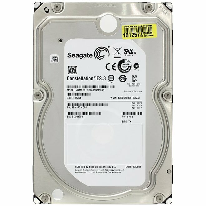 Жесткий диск Seagate SATA-III 2Tb ST2000NM0033 3.5