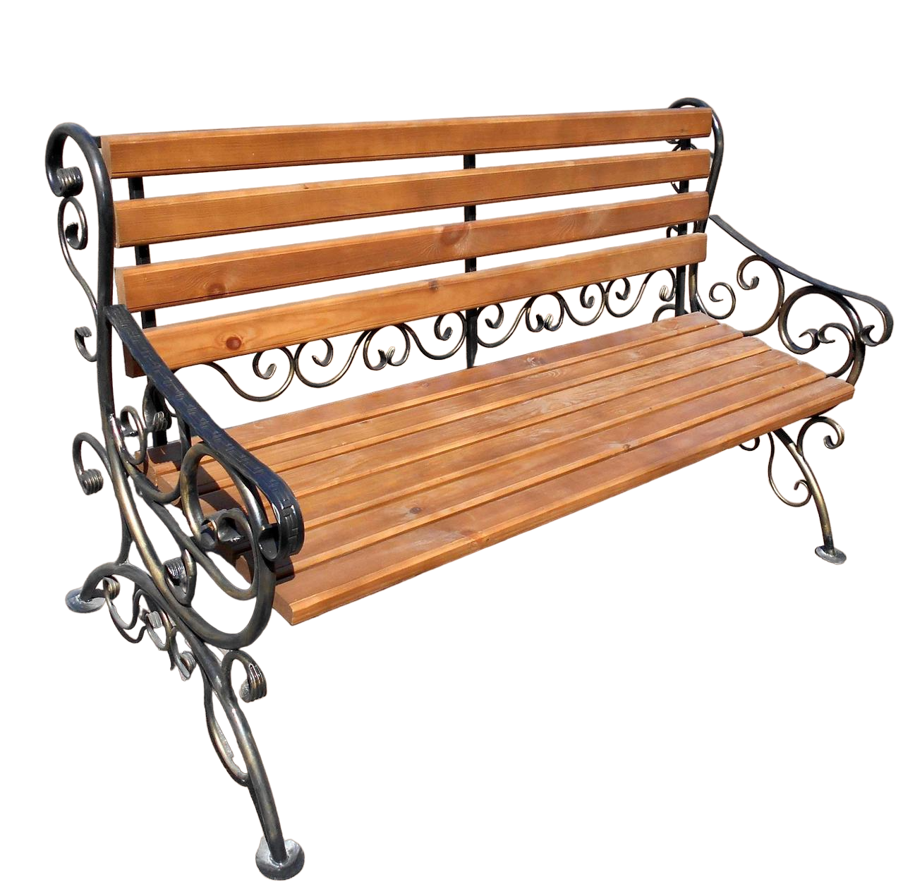 Кованая скамейка садовая, металлическая скамья, лавочка для дачи МА-1 - фотография № 4