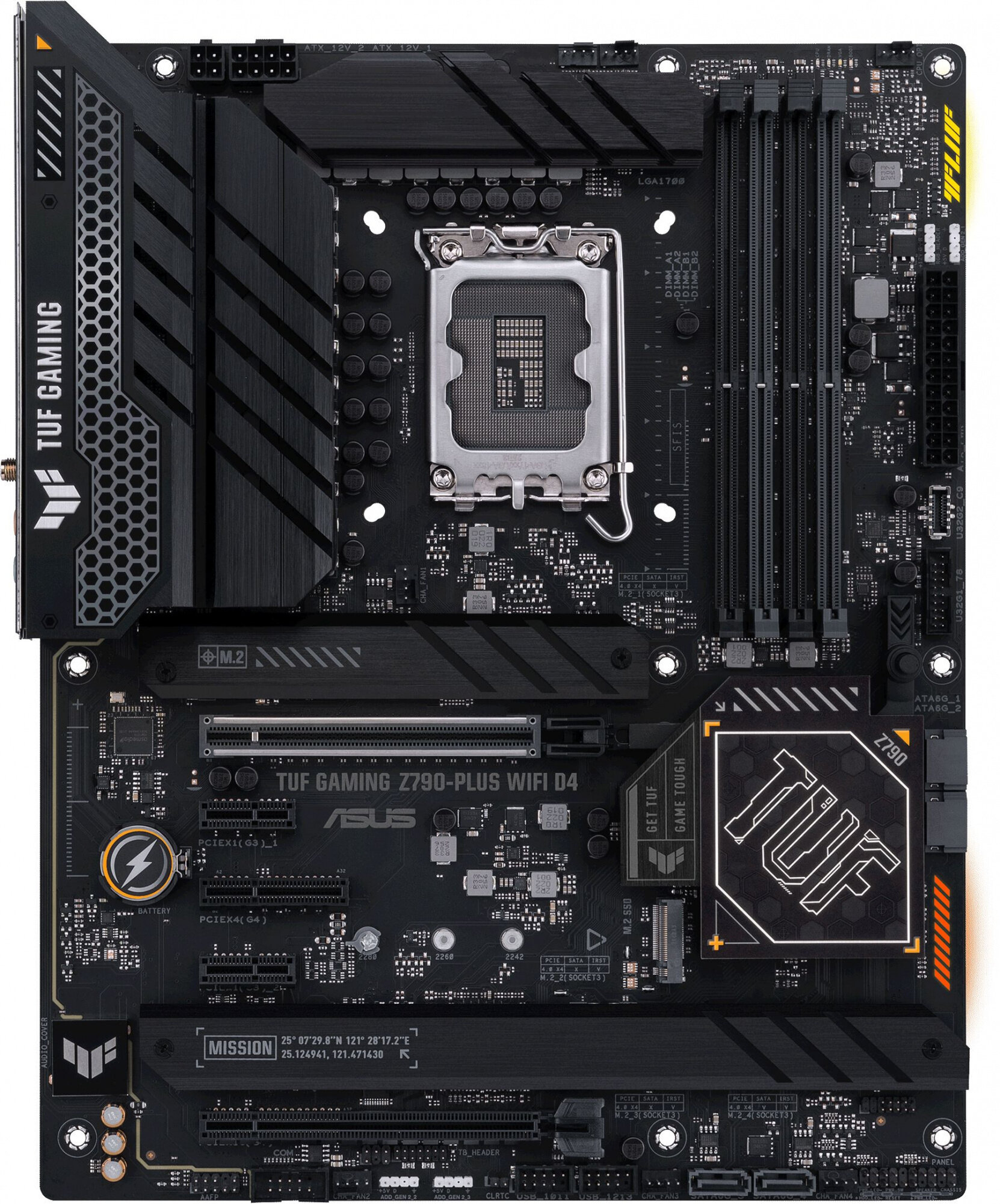 ASUS Материнская плата Asus TUF GAMING Z790-PLUS WIFI D4 Soc-1700 Intel Z790 4xDDR4 ATX AC`97 8ch(7.1) 2.5Gg RAID+HDMI+DP TUF GAMING Z790-PLUS WIFI D4