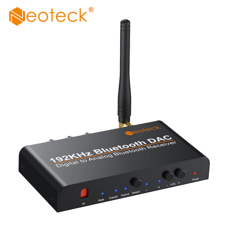 Аудио Конвертер-декодер ЦАП Neoteck 192kHz DAC (S/PDIF RCA +3.5mm) Bluetooth-совместимый