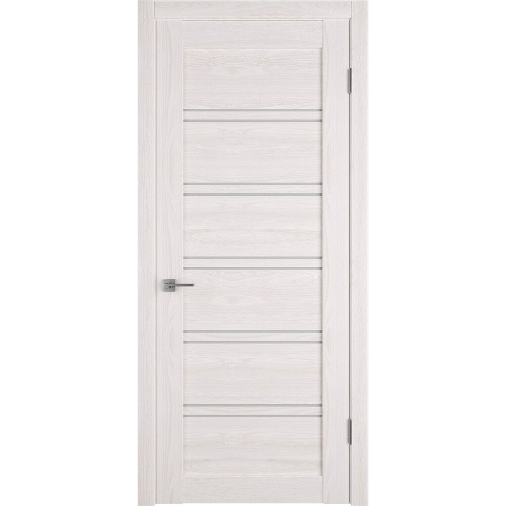 фото Дверь межкомнатная Лайт 28 600х2000 мм финишпленка 3D day со стеклом с замком и петлями