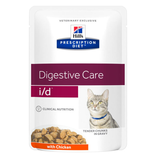 Hill's Prescription Diet i/d Digestive Care Пауч для кошек для лечения ЖКТ с Курицей 85 гр x 6 шт.