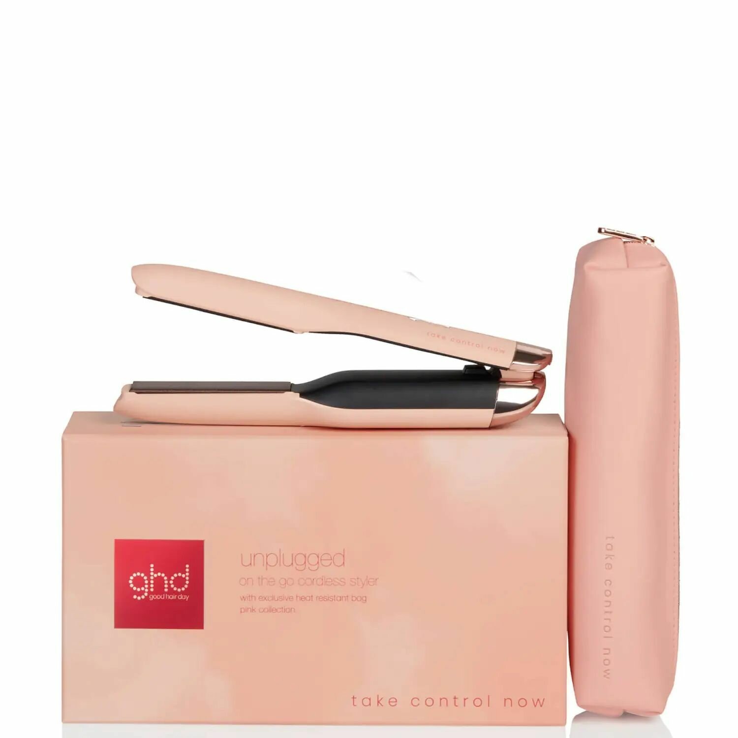 Аккумуляторный выпрямитель для волос Ghd Unplugged Pink Charity Edition (Soft Peach) - фотография № 1