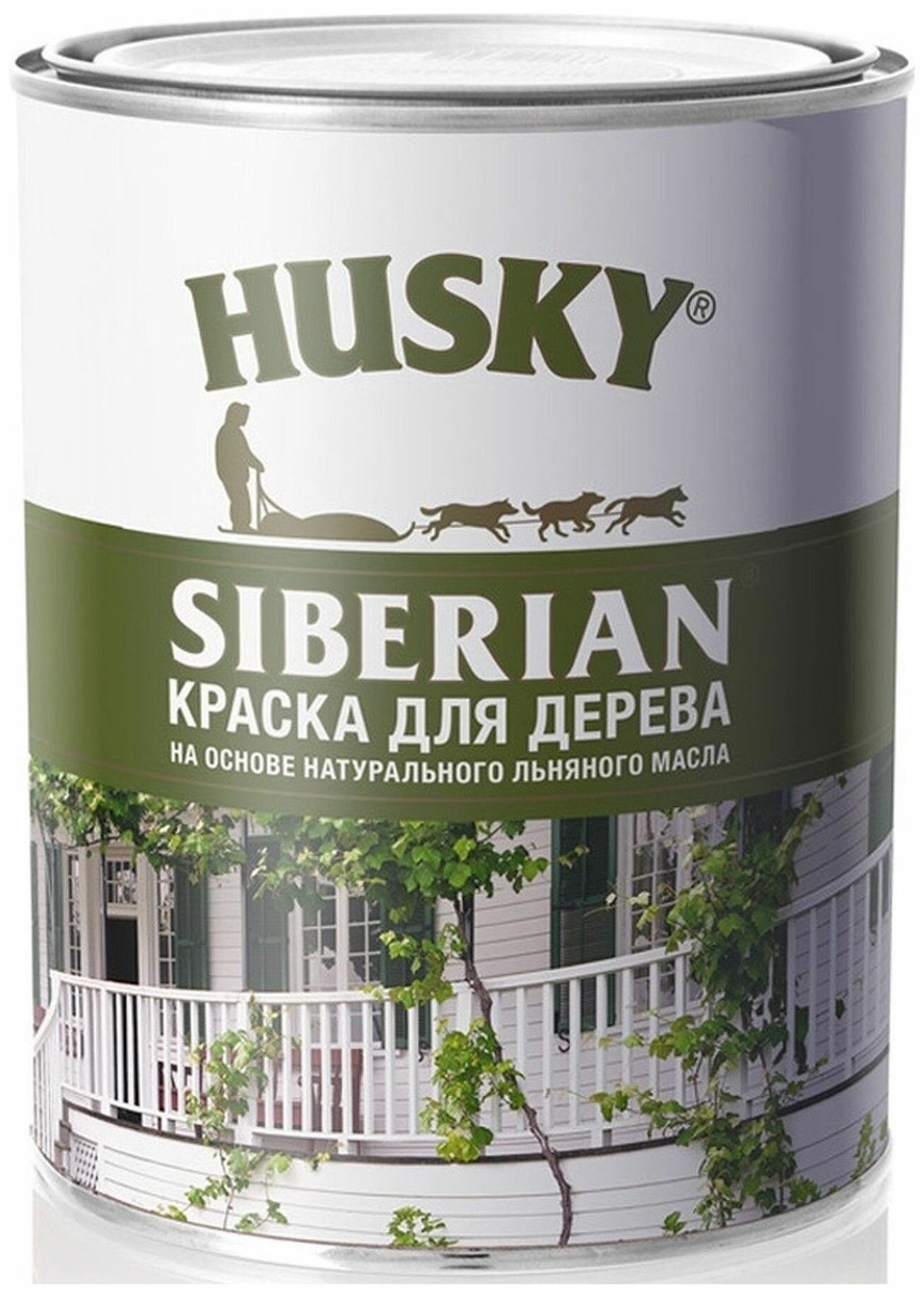 Краска фасадная по дереву HUSKY Siberian полуматовая белая 2,7 л