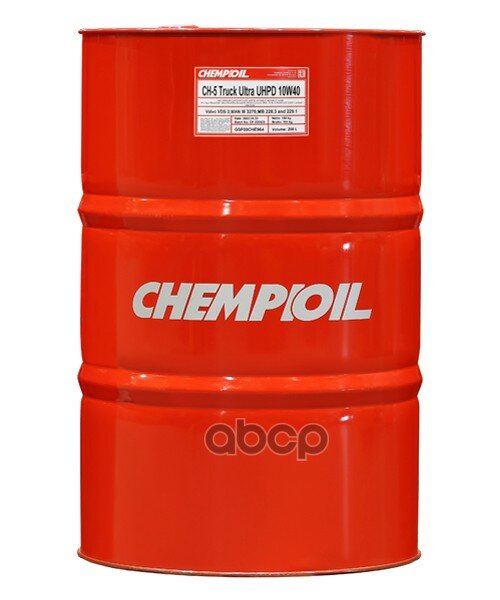 CHEMPIOIL 10W-40 Ch-5 Truck Ultra Uhpd, Ci-4/Sl, Ci-4 Plus, 208Л (Полусинт. Мотор. Масло) Hcv