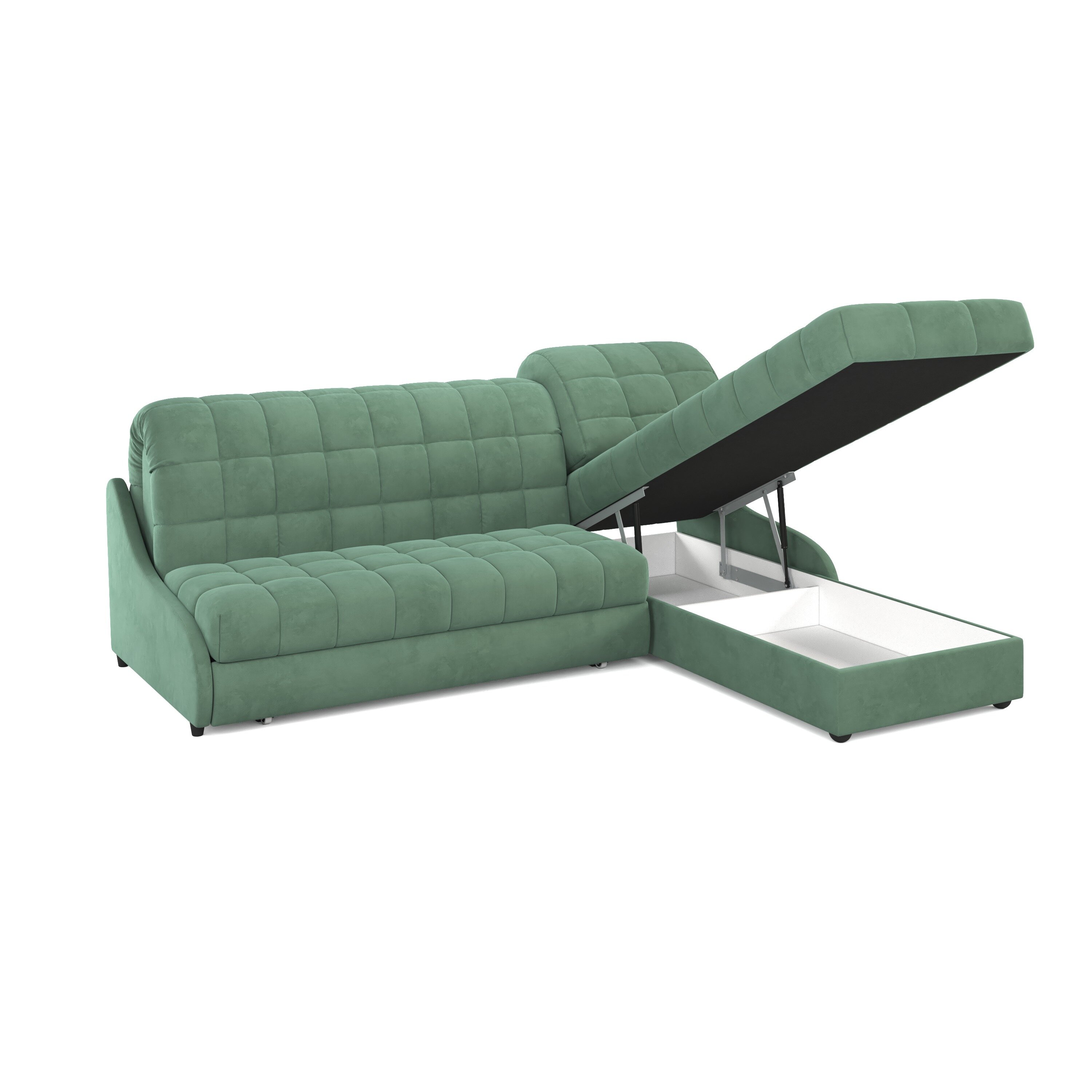 Угловой диван Аккорд-3,аккордеон на пружинном блоке , с ящиком для белья,металлокаркас,ортопедическое основание - фотография № 2
