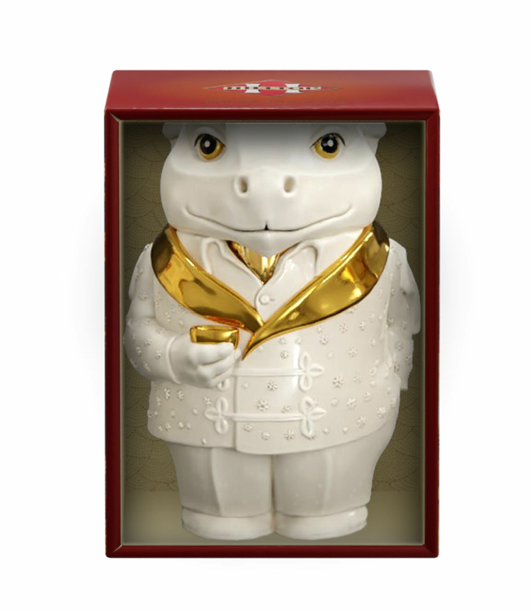 Набор Hilltop Символ года "Дракон золотой" (чай черный 50 г + керамическая чайница) - фотография № 1