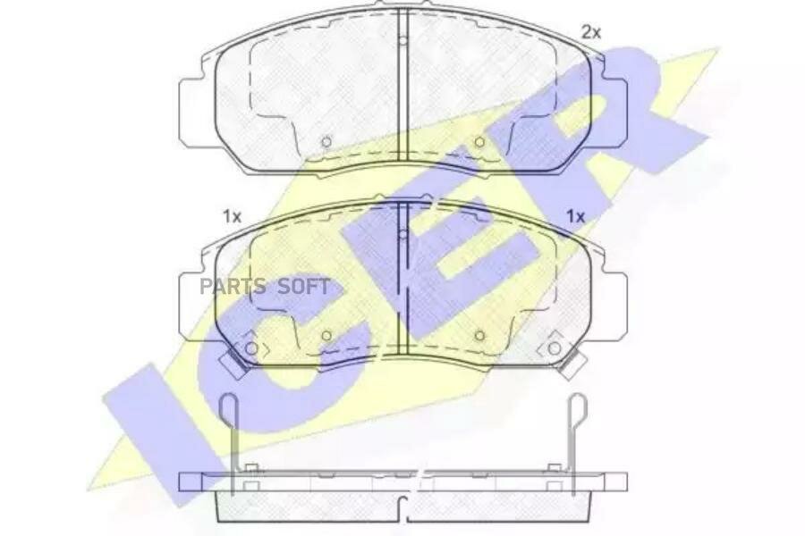 181543_колодки дисковые передние !\ Honda Jazz 1.2i/1.4 02>/Stream 1.7i/2.0i 01> ICER / арт. 181543 - (1 шт)