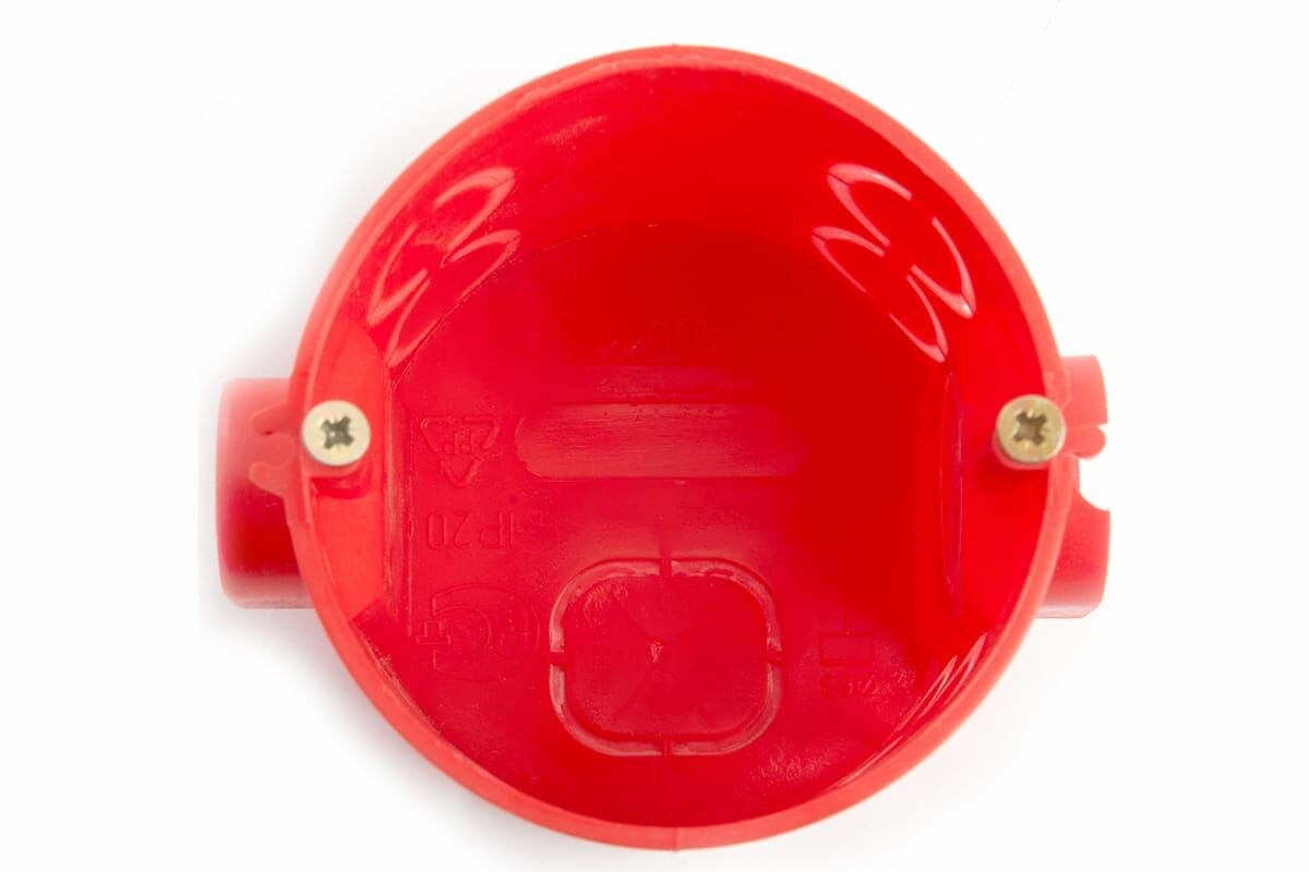 фото Углубленный подрозетник STEKKER 68*62мм с кабель-каналом для сплошных стен, красный, EBX30-01-1 (GE40011-06) 49002