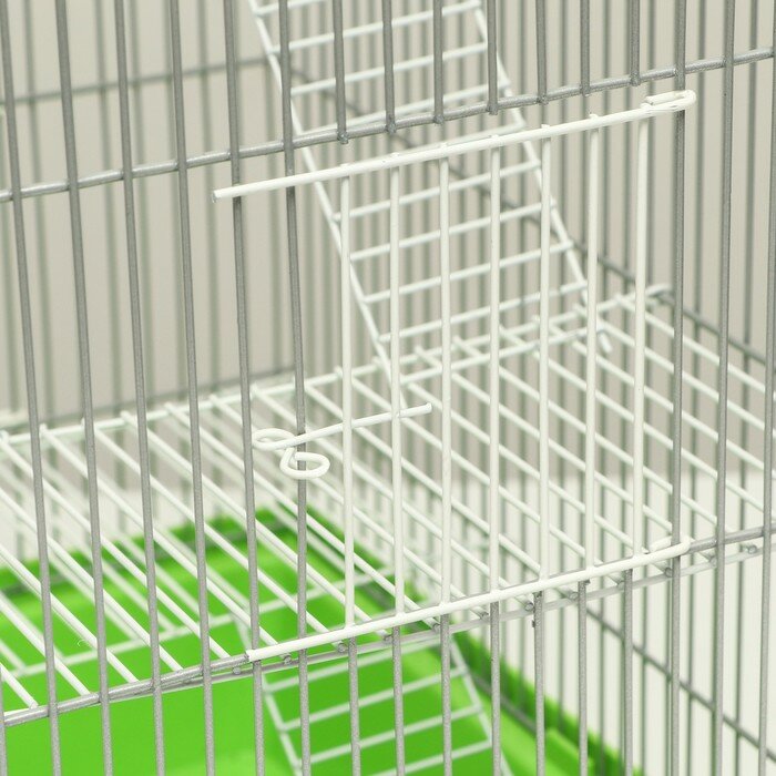 Клетка для грызунов с металлическими полками и лесенками, 41 х 30 х 50 см, зеленый - фотография № 2