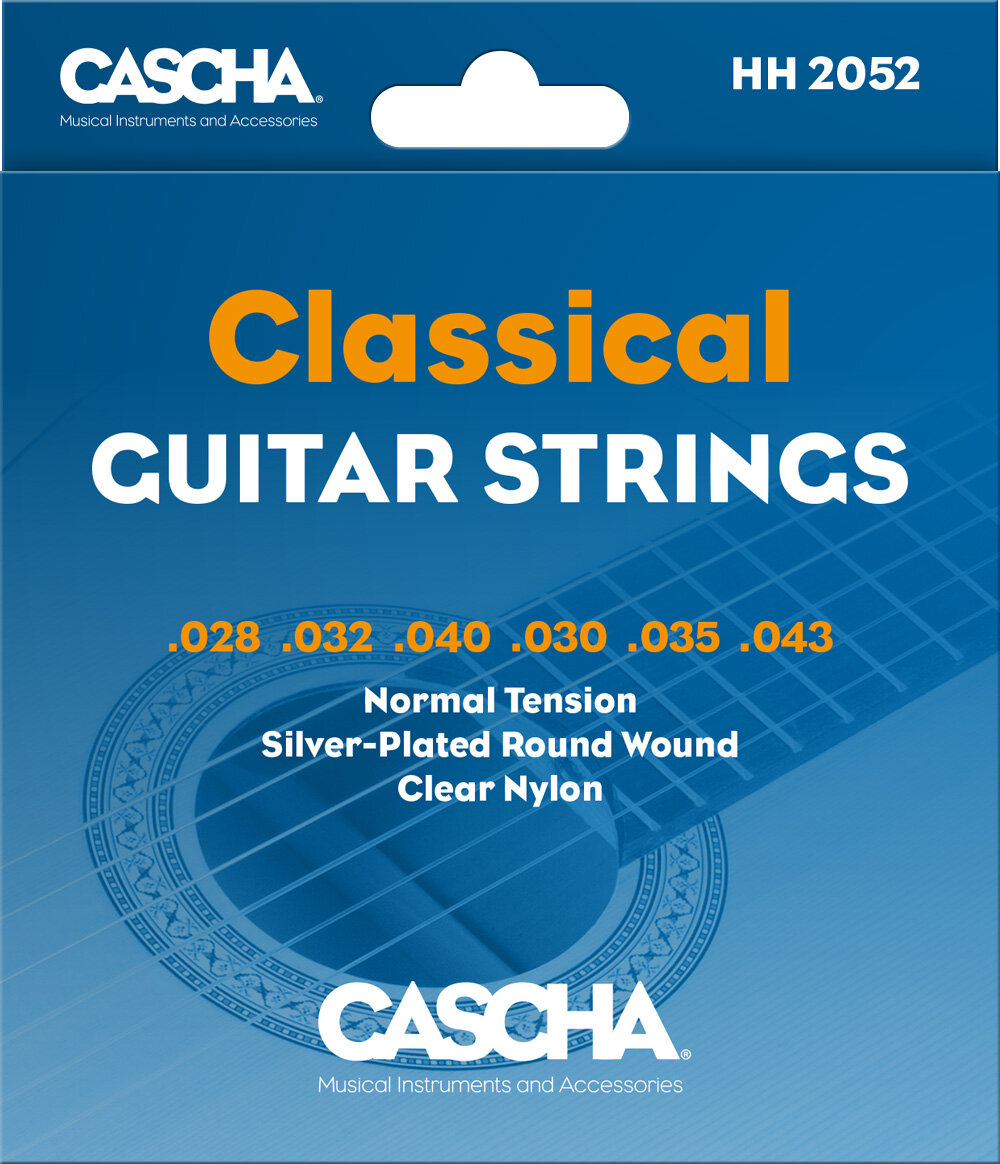 HH-2052 Комплект струн для классической гитары, среднее натяжение, посеребренные, Cascha
