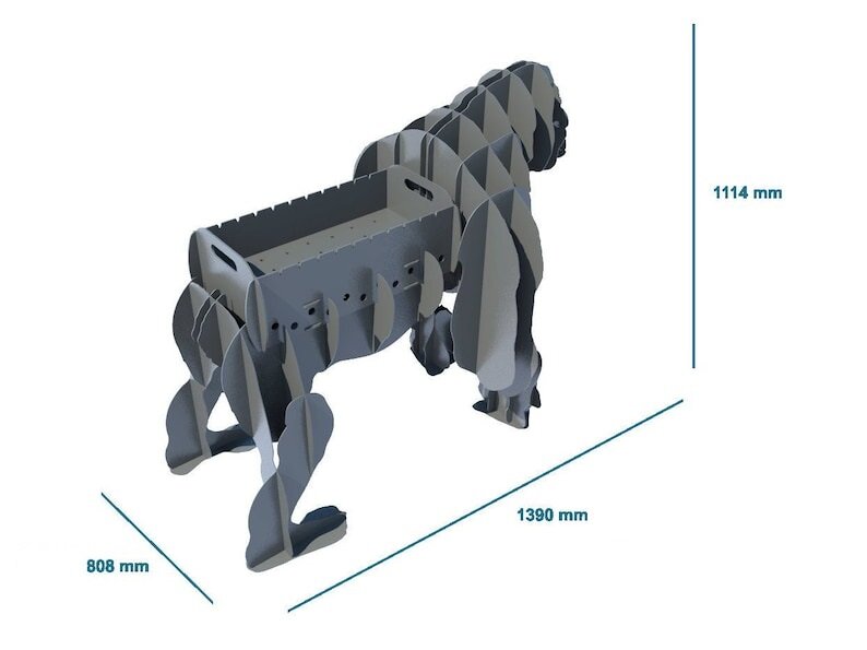 Тематический разборный мангал, Барбекю, гриль Животное Горилла - огнеупорная краска - фотография № 5