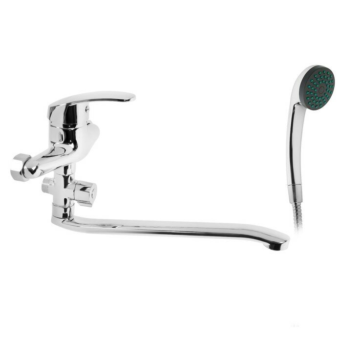 фото Смеситель для ванны "СоюзКран" 566-169, однорычажный, душевой набор, излив 300мм, цинк, хром