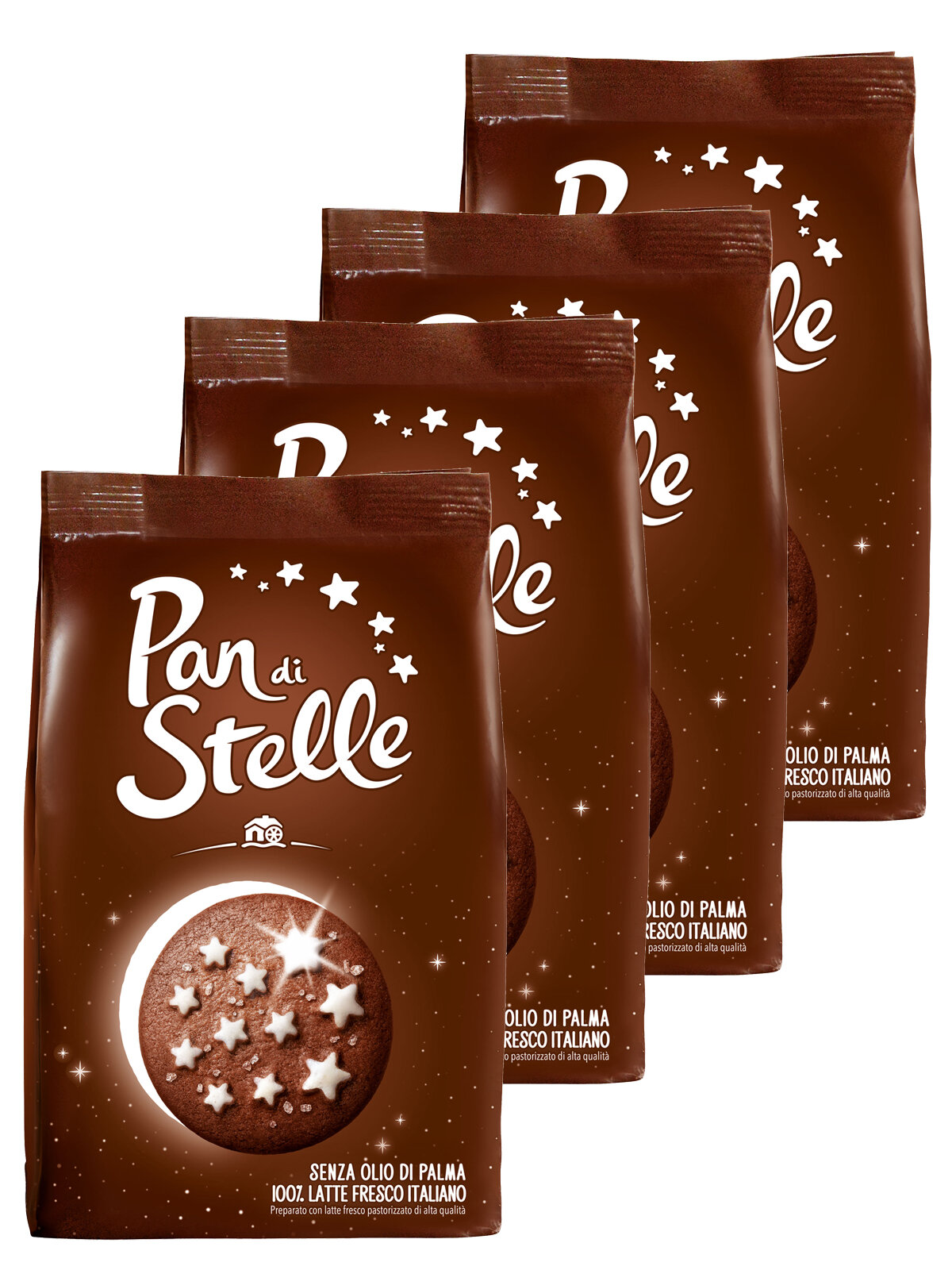 Печенье "Pan di Stelle" от бренда "Mulino Bianco", 4 упаковки по 350г.