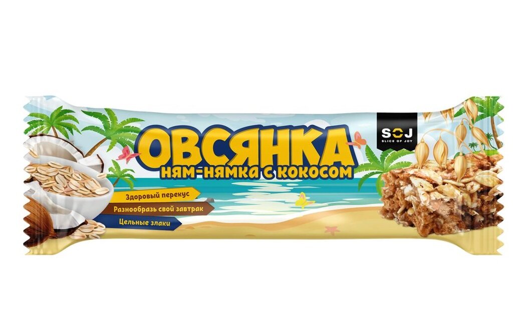 Батончик злаковый "Овсянка Ням-Нямка" с кокосом (SOJ), 30 г