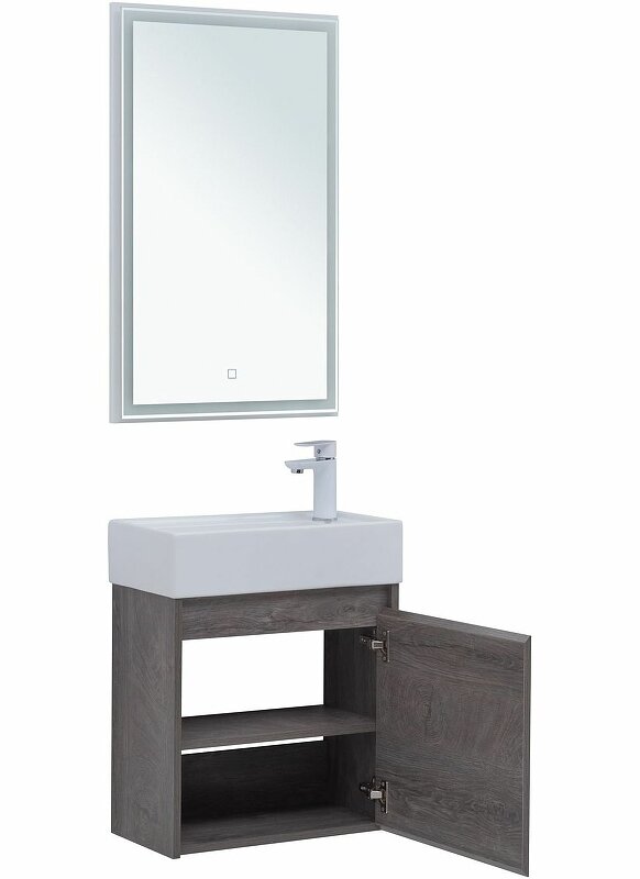 Комплект мебели для ванной Aquanet Nova Lite 50 302529 подвесной Дуб рошелье - фотография № 5