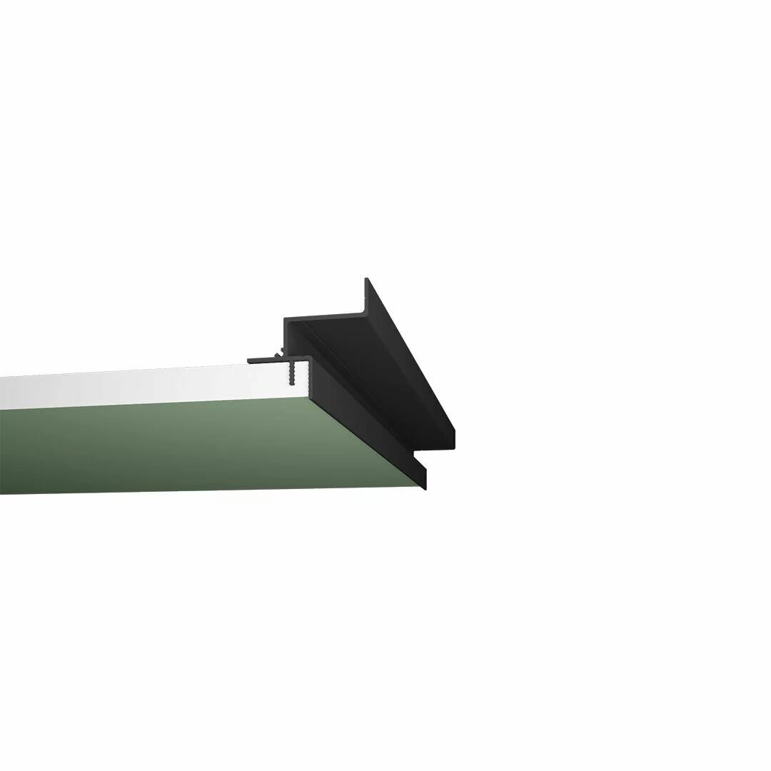 Теневой профиль для гипсокартона FerGipps БП 30(1м), алюминий (1,3 мм), порошковая окраска, черная (RAL 9005) - фотография № 1