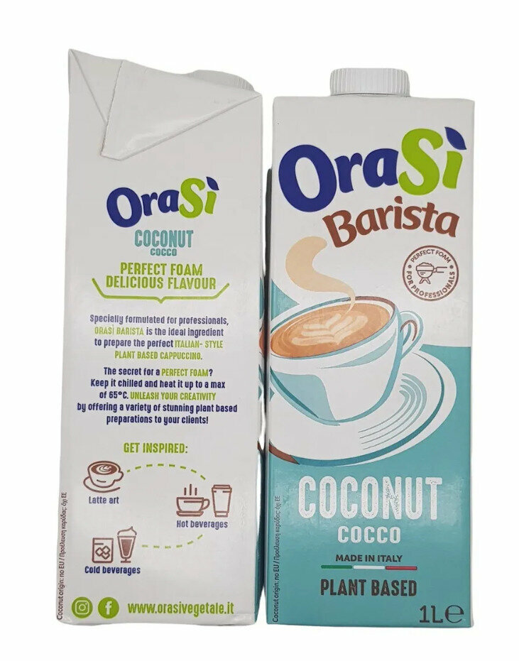 OraSi Barista Coconut Напиток растительный (кокосовое молоко), 1л - 2 пачки - фотография № 3