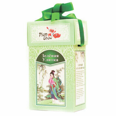 Чай зеленый Plum Snow зеленая улитка 100г - фотография № 2