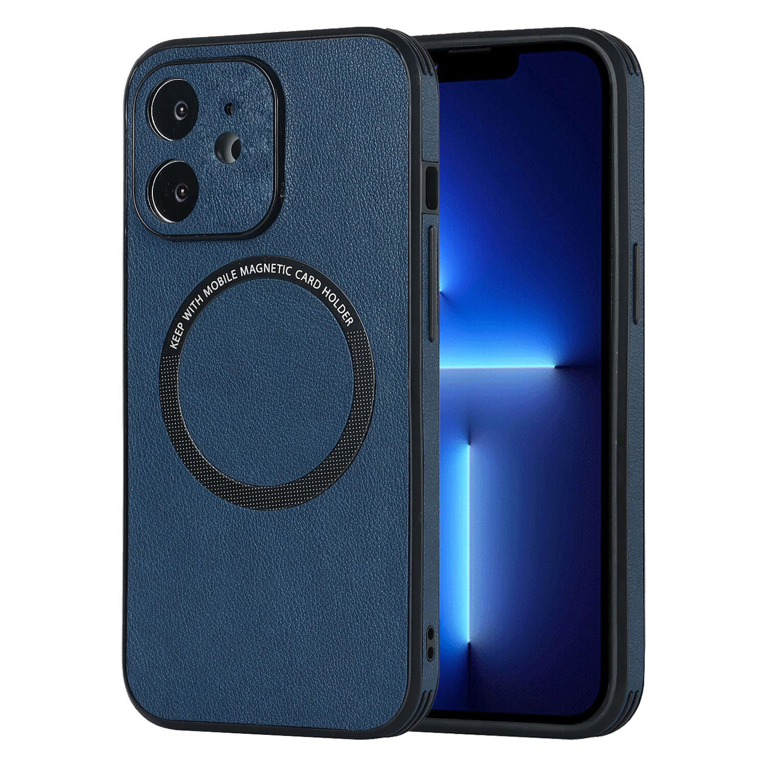 Чехол силиконовый для iPhone 11 (6.1), Магнитный (MagSafe), экокожа, DU DU, синий