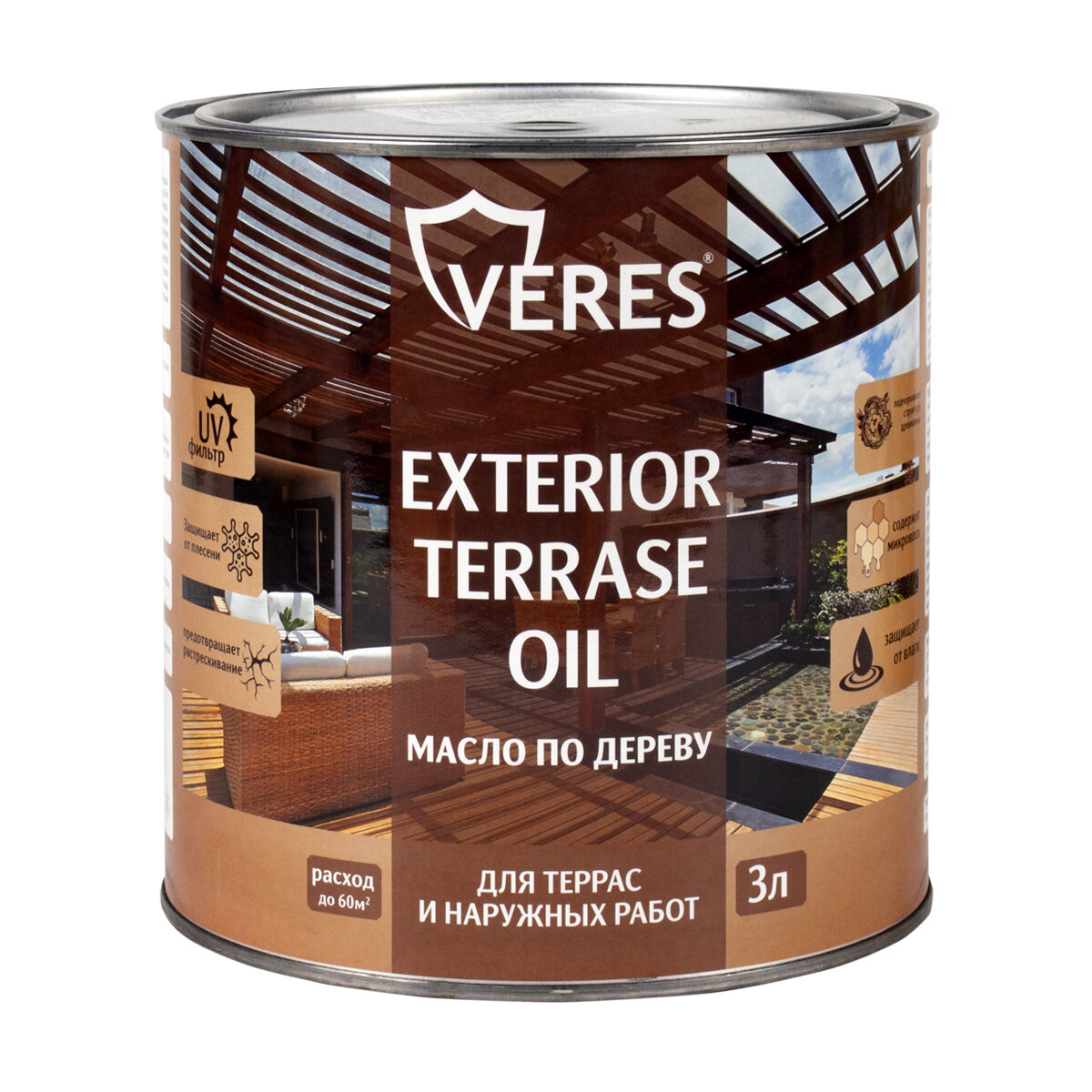 Масло для дерева Veres Exterior Terrase Oil 3 л белое