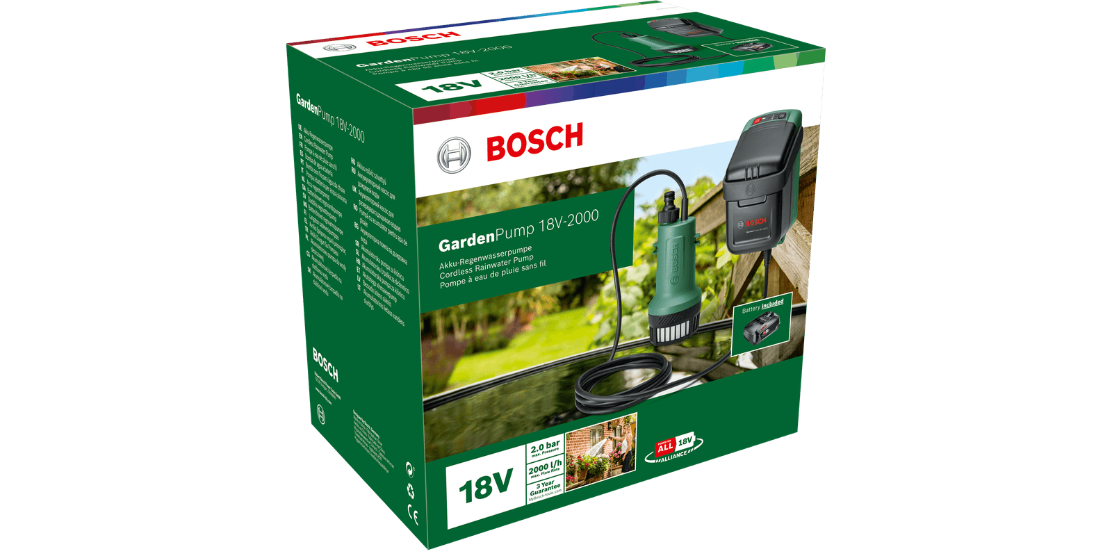 Дренажный насос для чистой воды BOSCH GardenPump 18 (с аккумулятором)