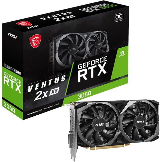 Видеокарта MSI GeForce RTX 3050 VENTUS 2X XS OC 8GB (RTX 3050 VENTUS 2X XS 8G OC)