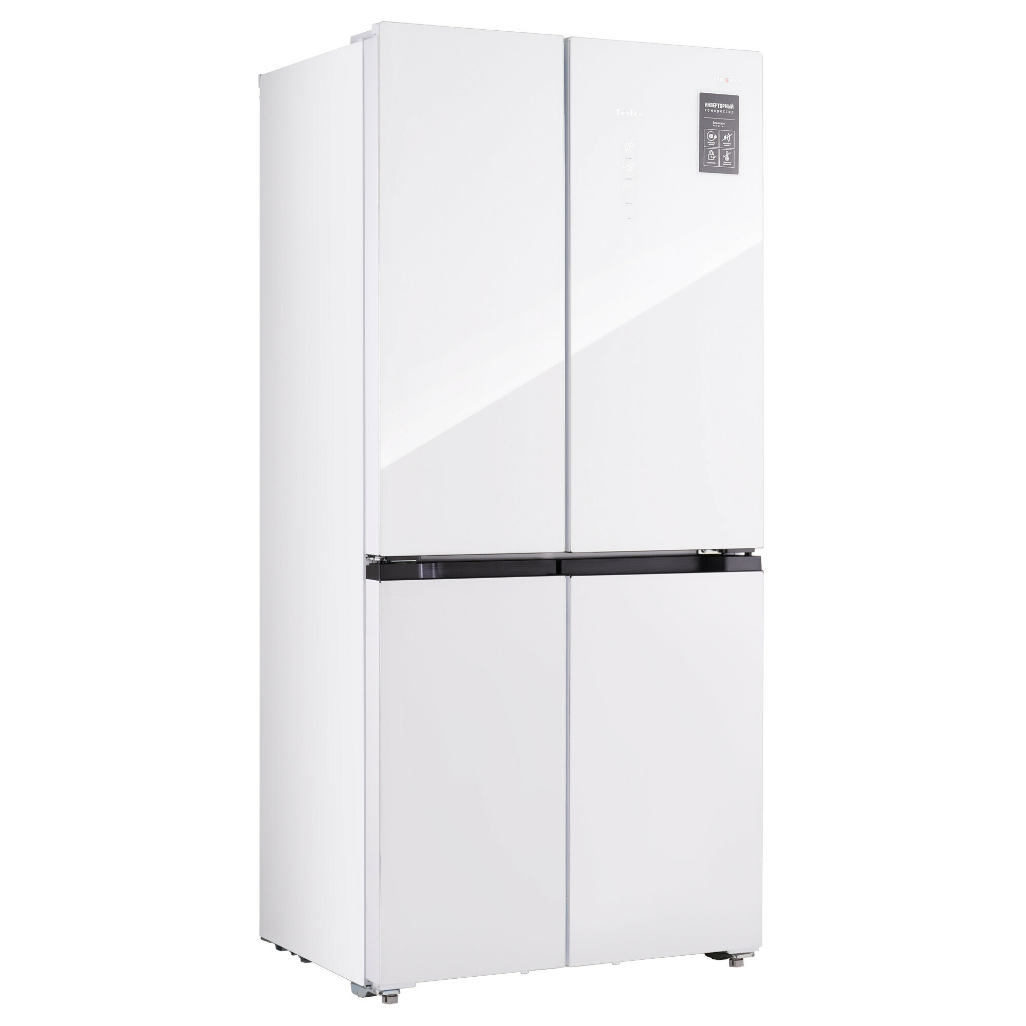 Холодильник Side by Side Tesler RCD-482I WHITE GLASS - фотография № 1
