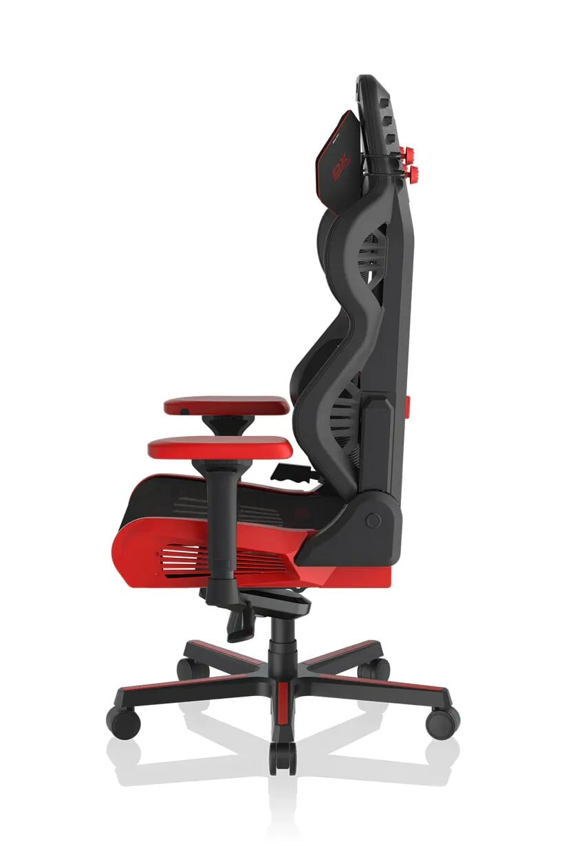 Игровое компьютерное кресло DxRacer AIR/D7200/NR(PRO), черный, красный с подушкой под поясницу - фотография № 5