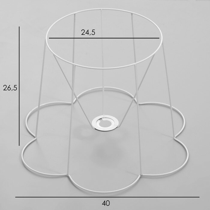 Каркас абажура для настольной лампы "Силуэт" Е27/Е14 40х40х28см - фотография № 5