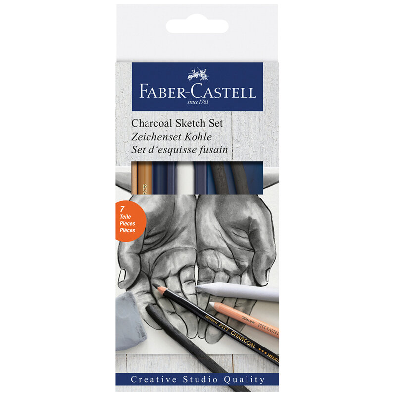 Набор угля и угольных карандашей Faber-Castell «Charcoal Sketch» 7 предметов, картон. упак.