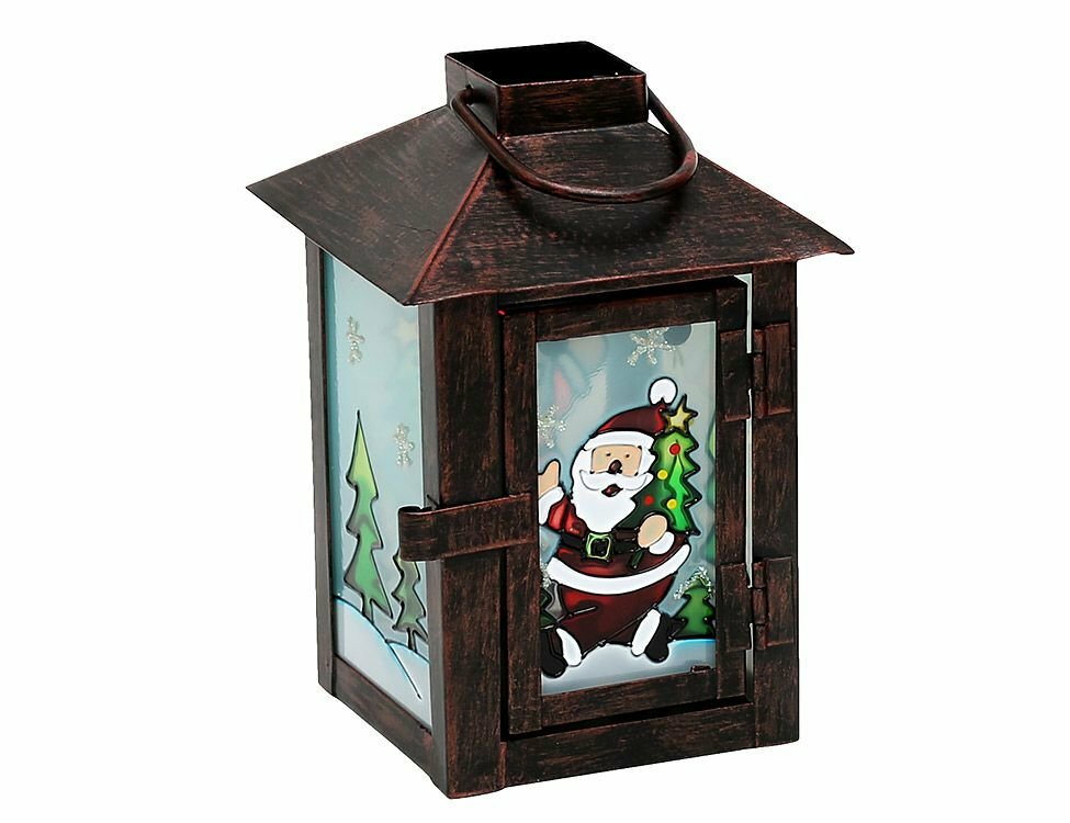 фото Фонарик новогодний калейдоскоп: санта-клаус, прямоугольный мини, 14 см, Sigro 55-0058-4