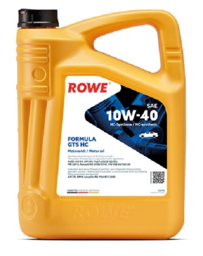 HC-синтетическое моторное масло ROWE Hightec Formula GTS SAE 10W-40 HC, 5 л