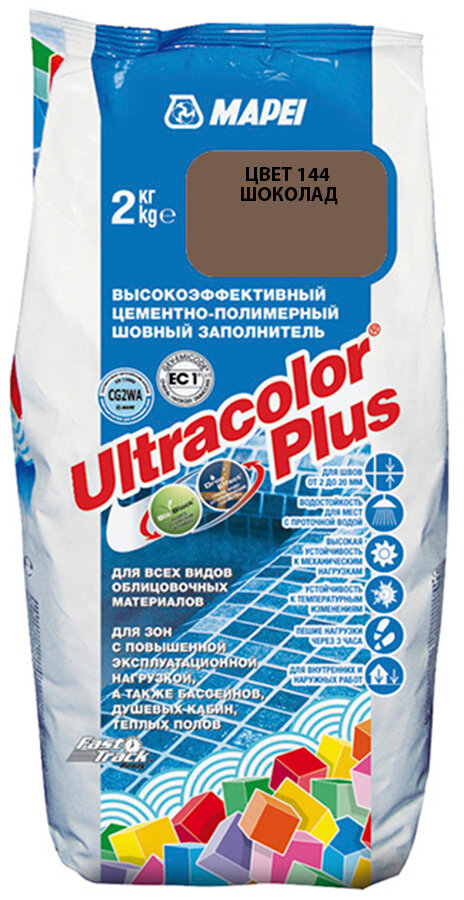 MAPEI Ultracolor Plus цементно-полимерный шовный заполнитель №144 шоколад (2кг)