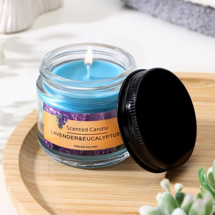 Свеча ароматическая "Lavender&eucalyptus", 5*5см, 140 гр