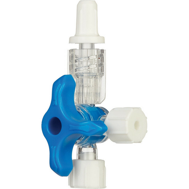 фото Кран трехходовой для инфуз.магистралей (синий) KDM 50шт/уп