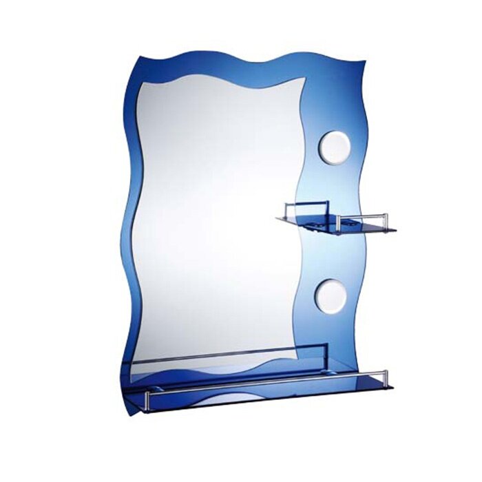 фото Зеркало Comfort Factor "Potato", зеленое, настенное, с полками, 60х45 см (P760-3)