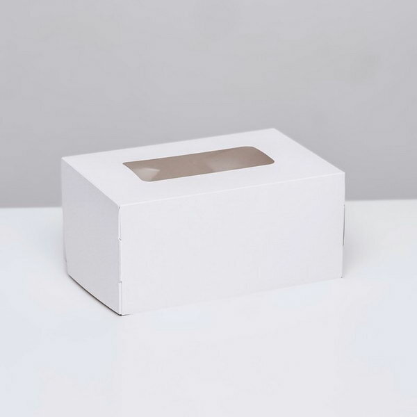 Коробка складная с окном белая 15 x 10 x 7 см 20 шт.