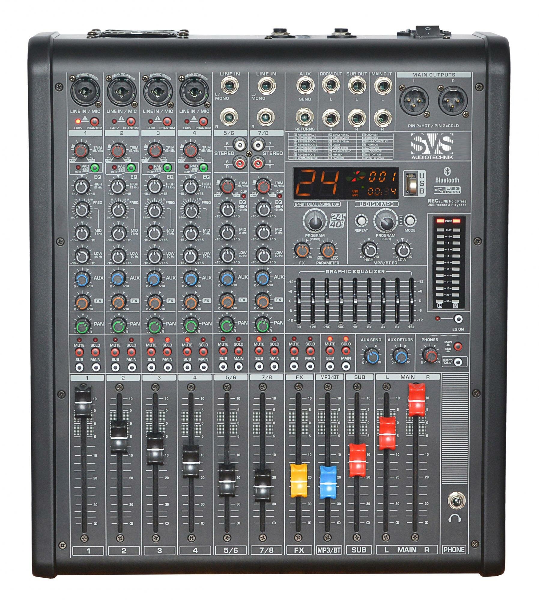 Микшерный пульт 8-канальный SVS Audiotechnik mixers PM-8A
