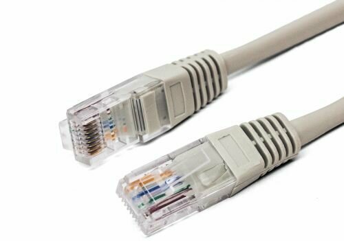 Патч-корд U/UTP 5e кат. 10м Filum FL-U5-C-10M 26AWG(7x0.16 мм), кабель для интернета, чистая медь, PVC, серый