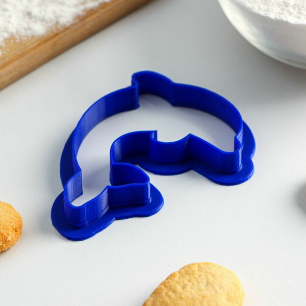 Форма для печенья "Дельфин", 8x6 см, цвет синий - фотография № 2