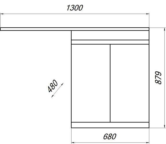 Тумба под раковину "Я мебель" Модерн 680 белый (Даллас 1300), 68х48х85.8 см. - фотография № 4