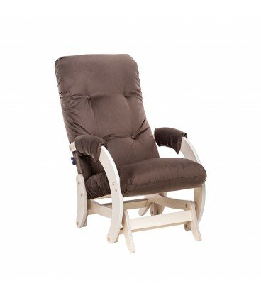 Кресло-качалка Модель 68 (Leset Футура) Дуб беленый, ткань велюр V 23 молочный шоколад