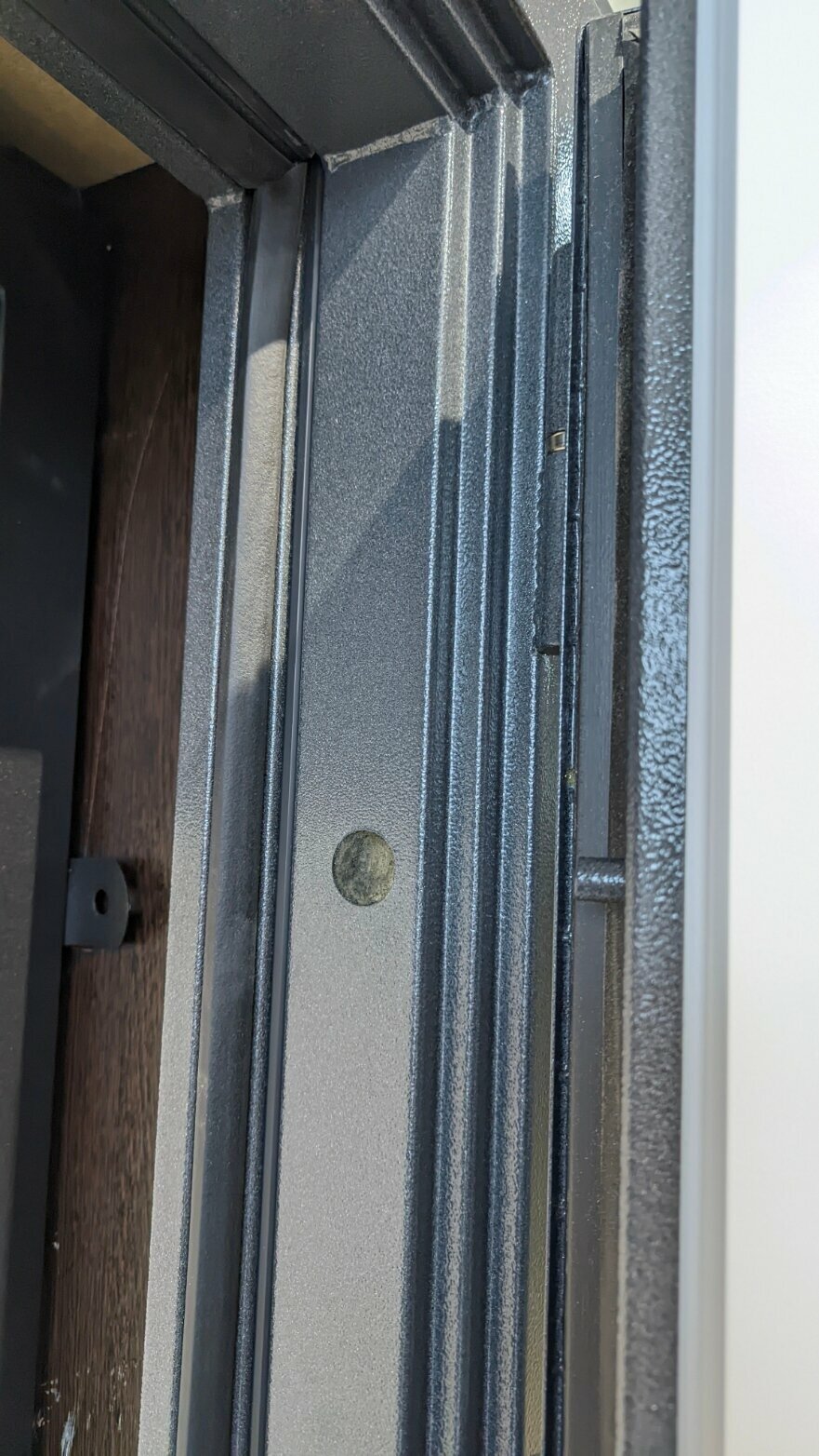 Дверь входная "термо" штамп 3 , букле графит, Оникс - фотография № 8