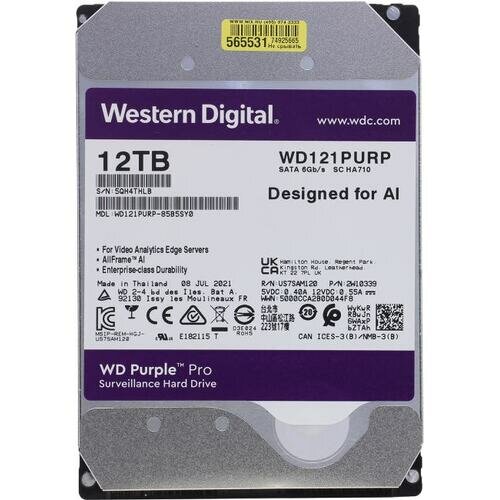 Жесткий диск Western digital Purple Pro 12 Тб WD121PURP