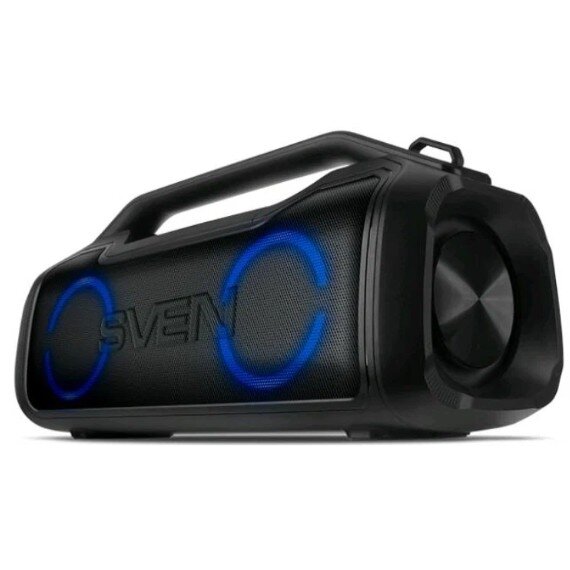 Sven Портативная колонка SVEN PS-390, черный (50 Вт, Waterproof (IPx5), TWS, Bluetooth, microSD, 2х3600мАч)