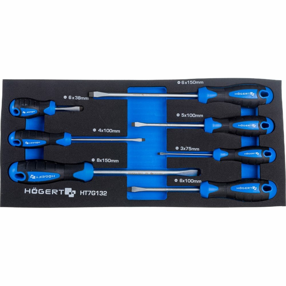 фото Плоских набор отверток HOEGERT TECHNIK ht7g132