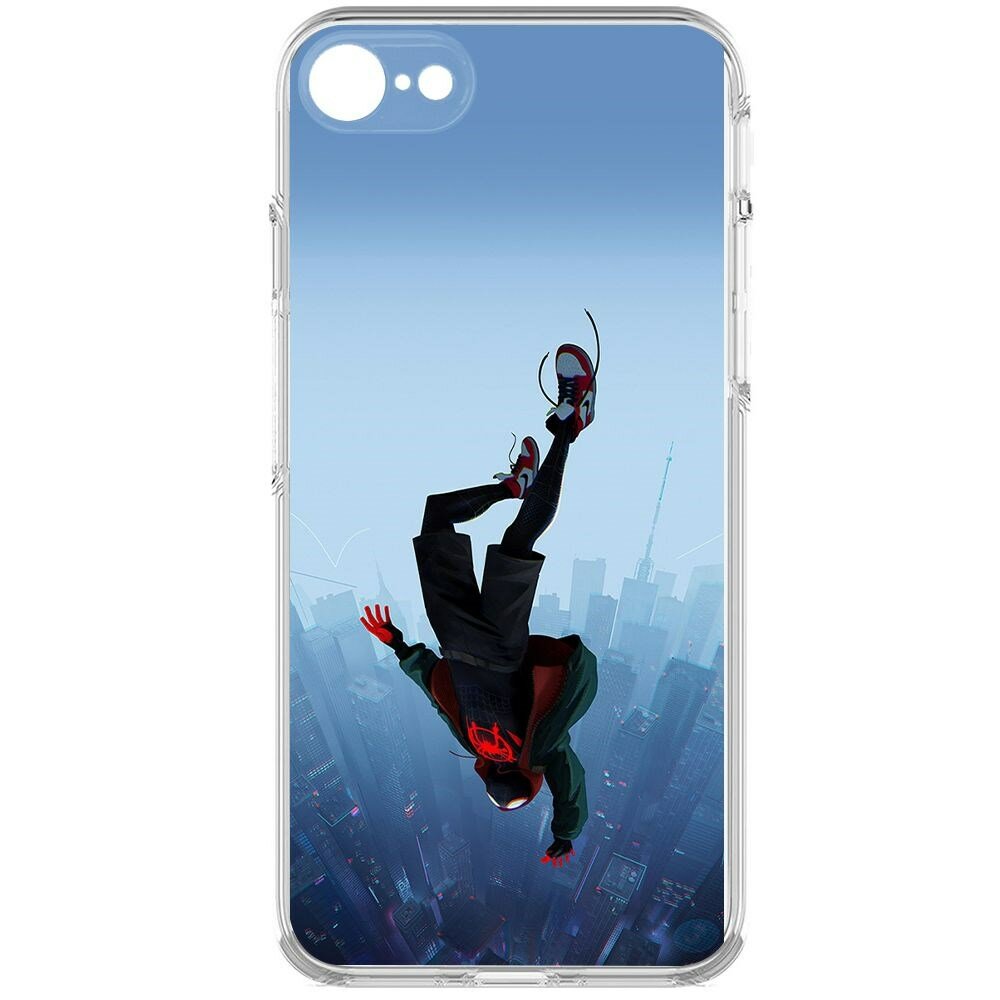 Чехол-накладка Krutoff Clear Case Человек-Паук. Майлз Моралес для iPhone 7/8/SE 2020 с защитой камеры