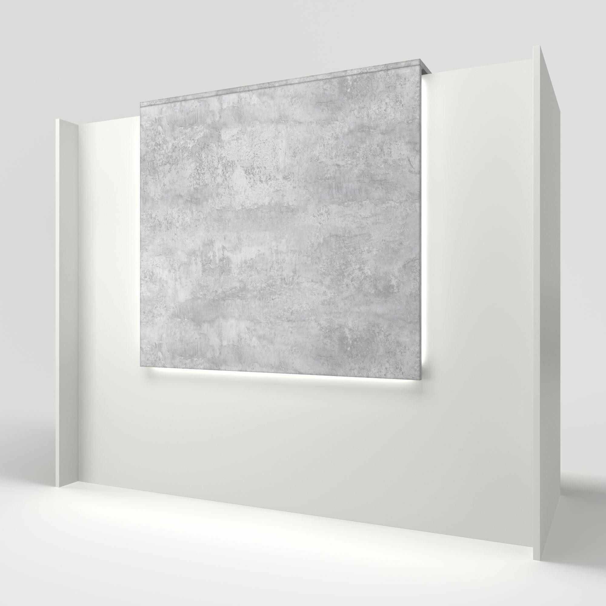 Ресепшн белый Квадрат Цемент Светлый 1200х1200х600 / Подсветка RGB Premium - фотография № 2